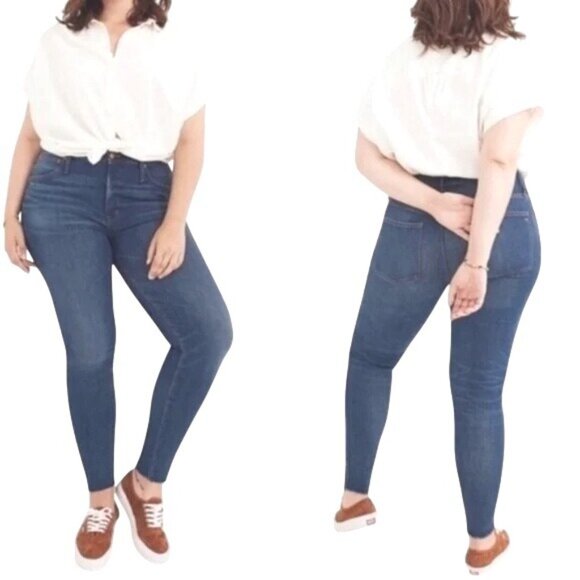 Madewell Denim - Madewell 9" High-Rise Skinny Jeans Stretch Cotton Blend Denim Medium Wash 34